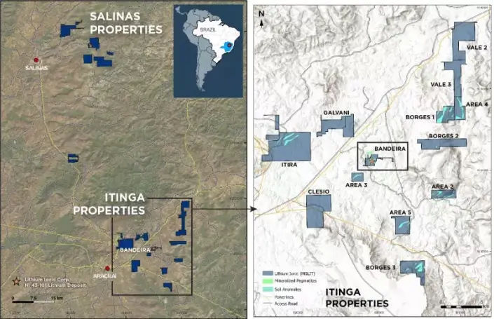 Lithium Ionic prevê investir US$ 266 milhões no projeto Bandeira, no Vale do Lítio